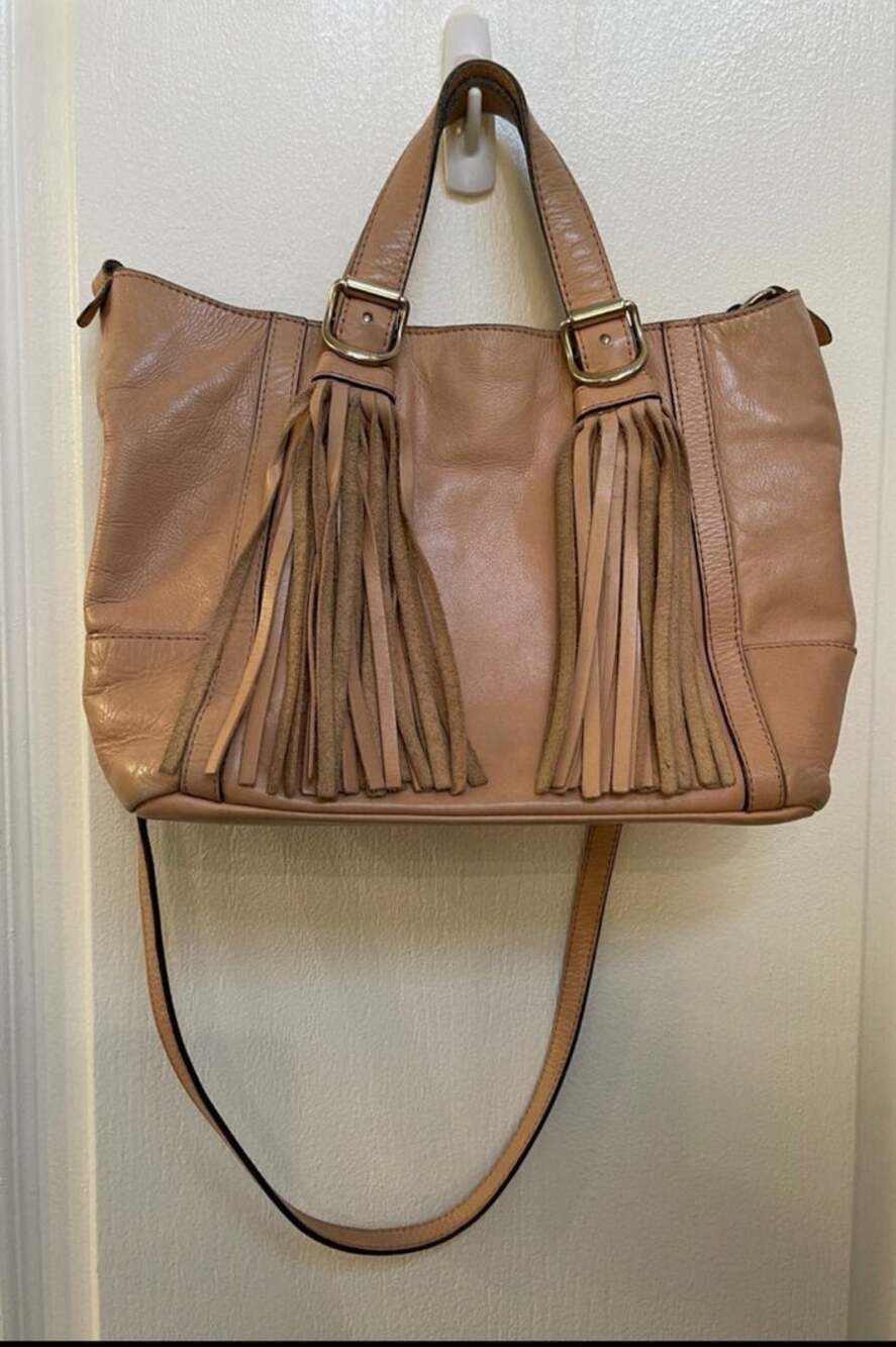 See by Chloe’ Leather satchel fringed peachy beige Boho